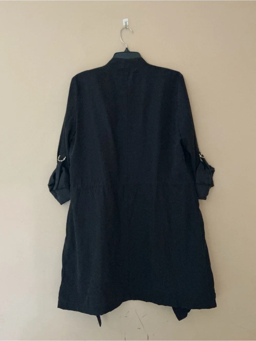 Zara Black Waterfall Open-Front Lightweight Jacket